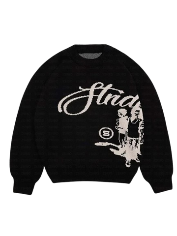 'Structure' Graphic Knitted Sweater
